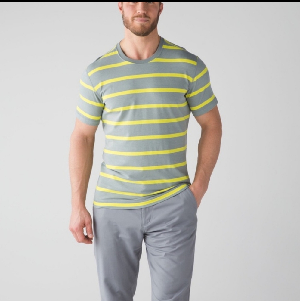 Lululemon Grey and Yellow 5 Year Basic Tee